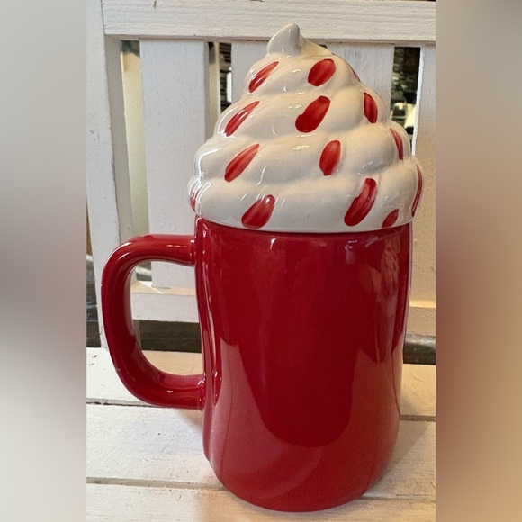Rae Dunn Red Peppermint Mocha Topper Mug - Picture 3 of 3